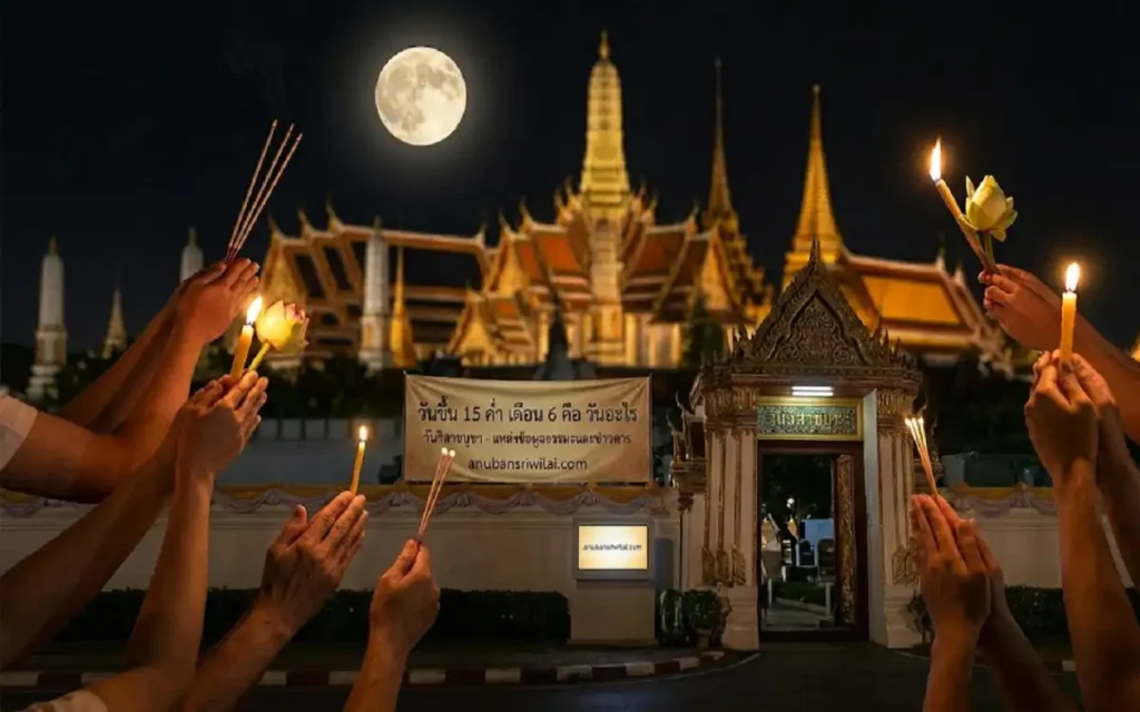 วันขึ้น 15 ค่ำ เดือน 6 คือ วัน อะไร