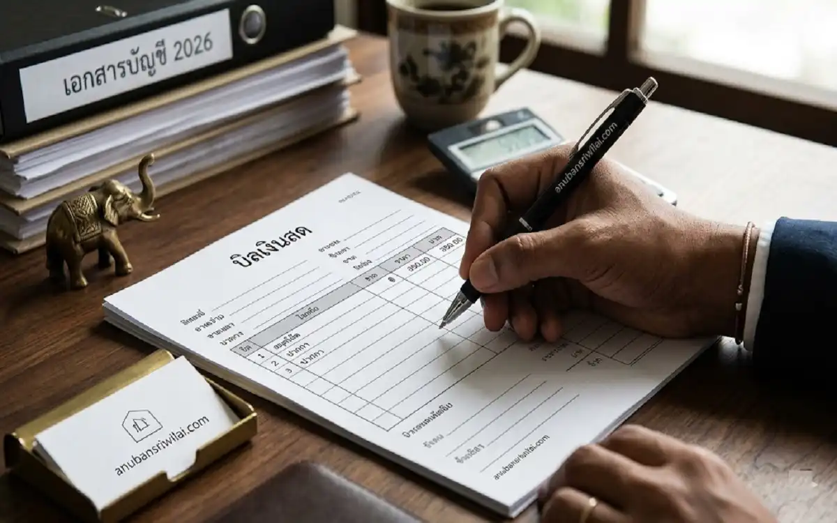 วิธีเขียนบิลเงินสด