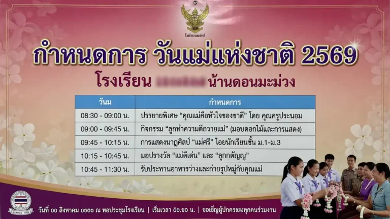 National Mother's Day Schedule 2026 (School)