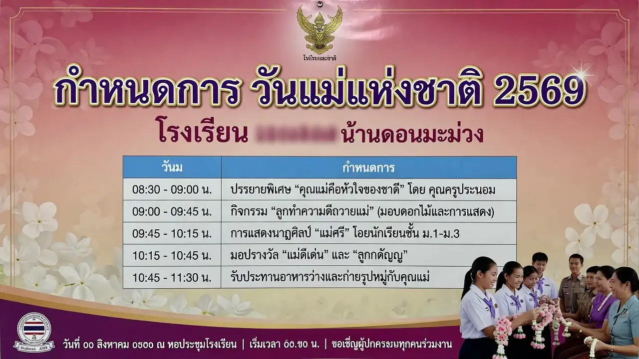 National Mother's Day Schedule 2026 (School)